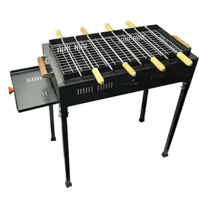 22 Inch Classic Charcoal Barbeque Grill With 8 Skewers