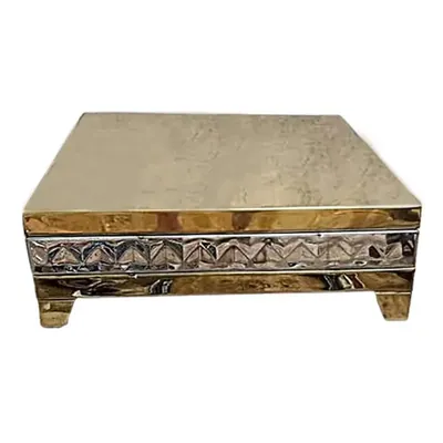 15 x 15 x 4 Inch Golden Steel Rectangular Chafing Plate with Mirror Sheet Cutting