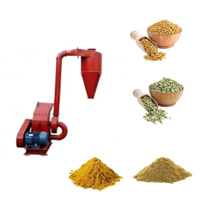 Commercial 5 HP Hammer Mill With Cyclone, Three Phase, 50 to 60 kg/hr Capacity