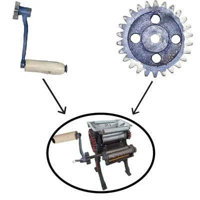 Handle and 26 Teeth Mild Steel Gear (Big) Combo for Noodle Making Machines