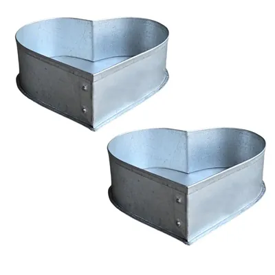 Pack of 2 Aluminum 9 x 2 Inch Heart Shape Cake Mould With 450 g Capacity