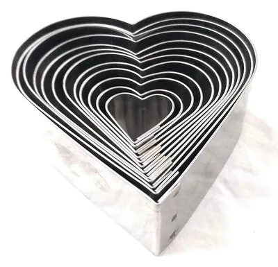 Set of 12 pcs Heart Shaped Stainless Steel Cookies Cutter