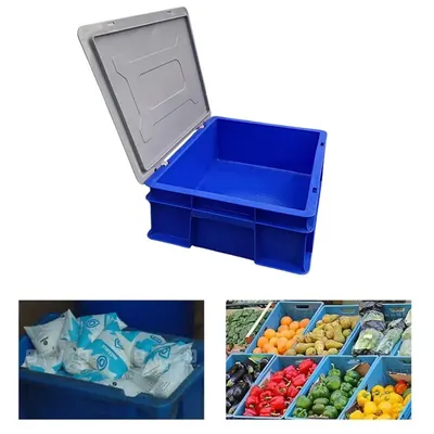 Singhal 11.5 Litre Plastic Crate with Lid, 400 x 300 x 110 mm
