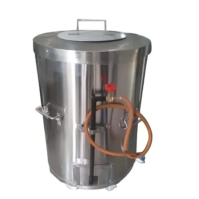 Heavy Duty 23 x 23 x 35 Inch Round Shape Gas Tandoor, SS Body