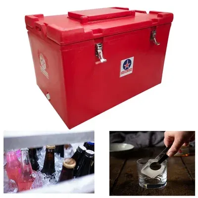 Global Star 100 Litre Insulated Chiller Ice-Box with Vending Lid and Drainage Hole for Medical, Party, Travel Purpose.