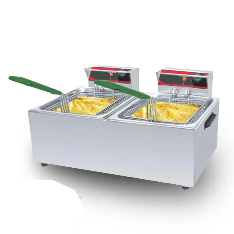 AKASA 8 L DF DBL Electric Stainless Steel 8 L + 8 L Double Deep Fryer, 3600 W