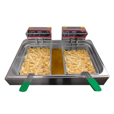 AKASA 18 L DF SGL 18 Litre Double Basket Electric Deep Fryer, 3600 W
