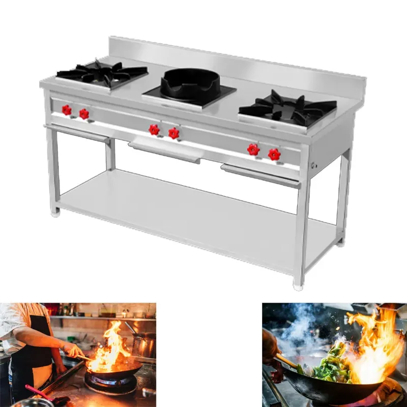 3 Range 60 x 24 Inch Stainless Steel Indo-Chinese Burner