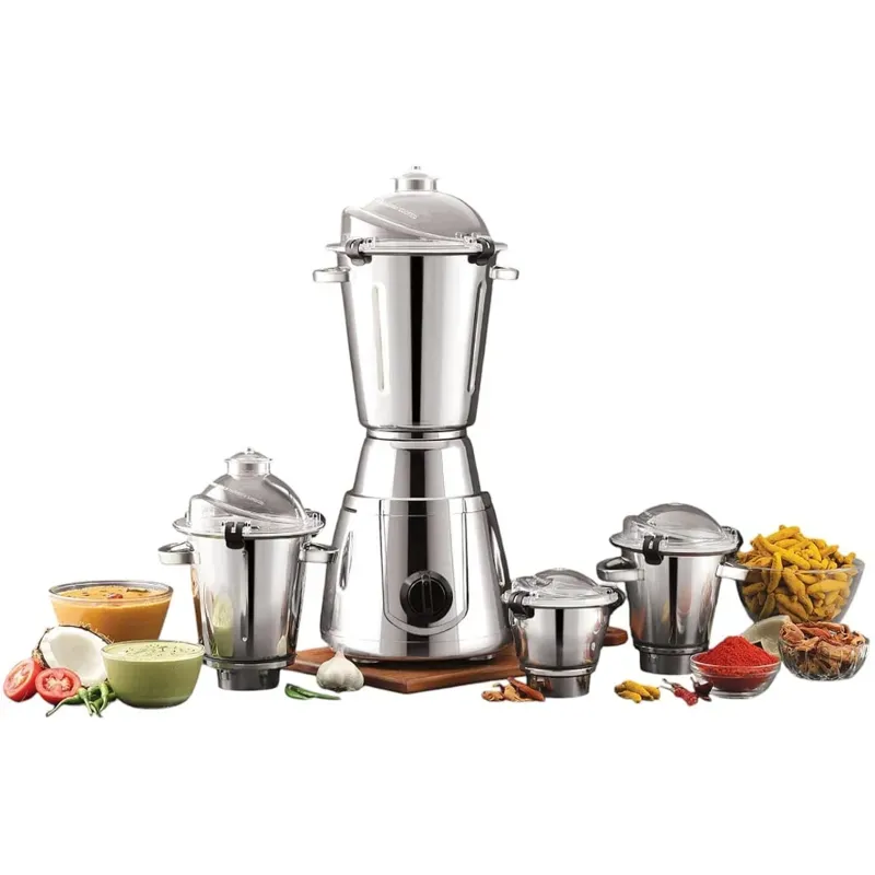 Vriom Terminator 2500 W Metal Body Industrial Mixer with Steel Plating and 4 SS Jars for Catering and Open Kitchen