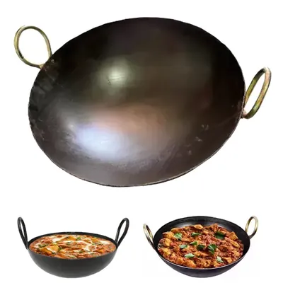 SBWG Commercial 18 Inch Iron Kadhai for Hotels, Restaurants and House Usages