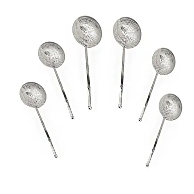 Mira Steels Steel Pack of 6 Jhara with 13 Inch Dia Size and Stainless Steel Body for Industrial Food Processing