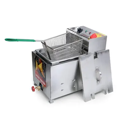 2-in-1 Commercial Table Top 6 Litre Deep Fryer (1/2 Size), Single Tank Fryer