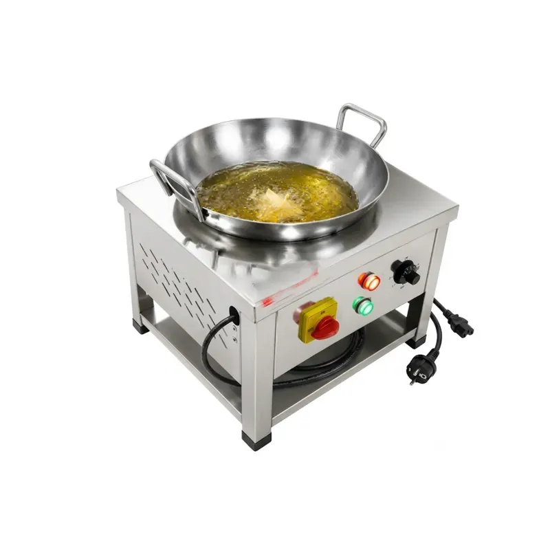 20 Inch Electric Kadai with Undershelf, Power 3 kW, Heavy Duty Commercial Deep Frying & Cooking Station