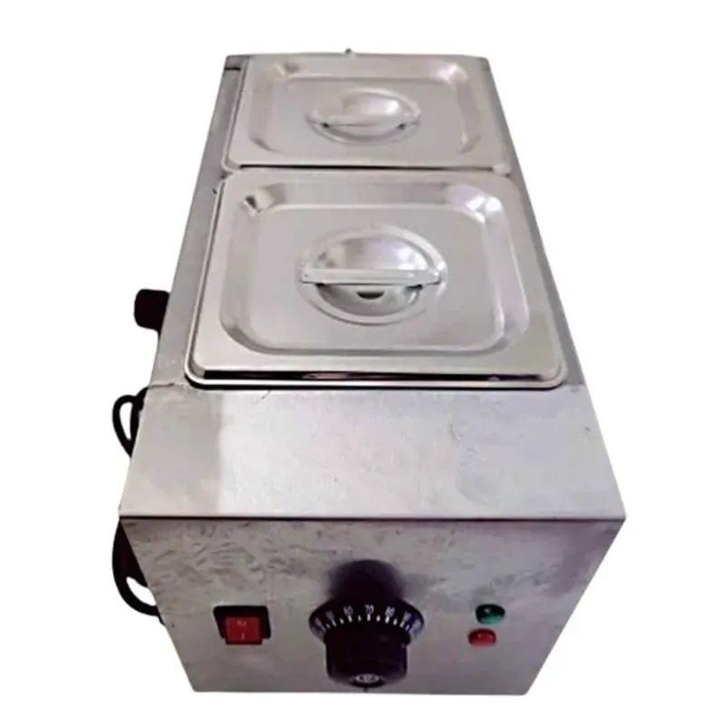 High Performance Dual Pots Electric Chocolate Melting Machine, 2 kW Power Perfect for Bakeries, Chocolatiers, Dessert