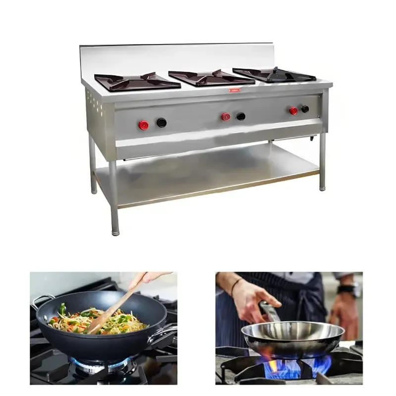 Commercial 70 x 24 Inch Three Gas Burner Range, SS Body