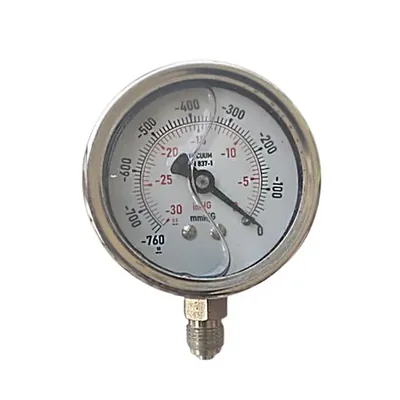 Liquid Vacuum Gauge For Milking Machines, 7 x 4 x 10 cm, Metal