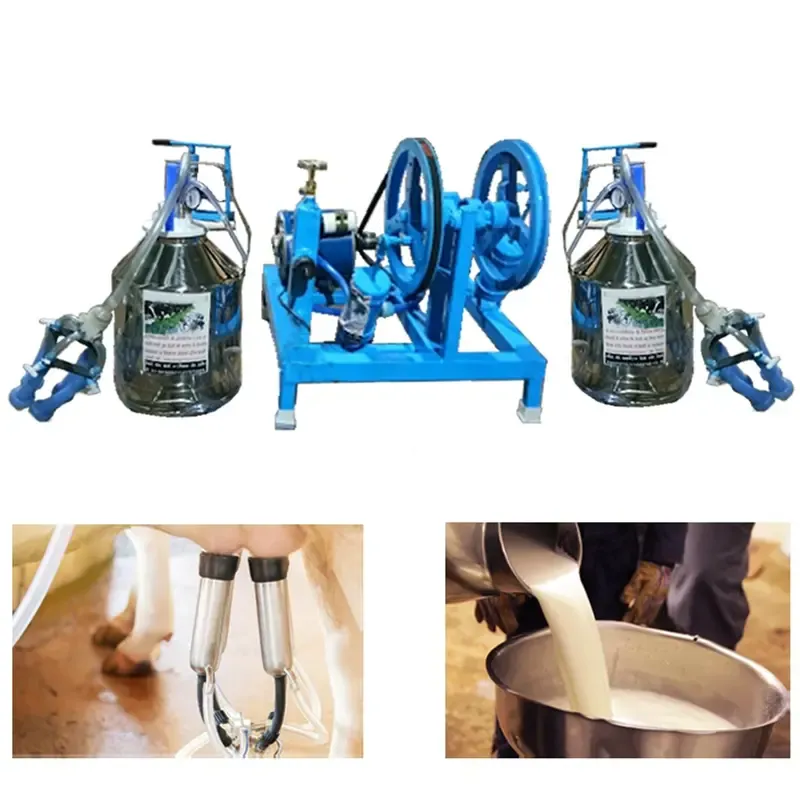 Commercial Double Bucket (20 L x 2) Milking Machine with 0.5 HP Motor and 60 PPM