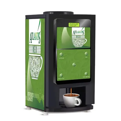 Atlantis 3 Litre Neo 3 Lane Premix Based Tea & Coffee Vending Machine Hot Tank Capacity, Dedicated Hot Water Option