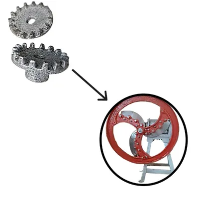 Inner And Outer Chakri (Gear) For Heavy Duty 11 kg Manual Saag Cutting Machine, Vegetable Cutter Bhaji Cutter