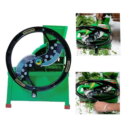 Manual Leafy Vegetables Saag Cutter Machine with Stainless Steel Blades and Fitting Tools, 15 x 28 x 37 cm