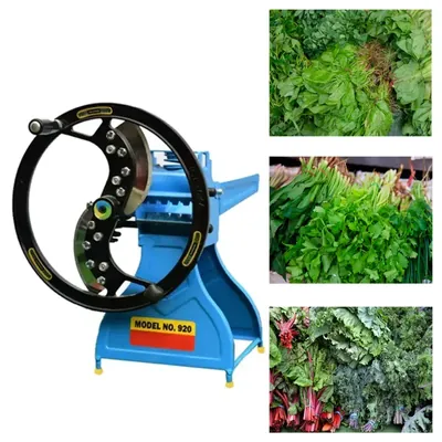 Manual Leafy Vegetables Saag Cutting Machine with Stainless Steel Blades, 15 x 28 x 37 cm, Sheet Metal