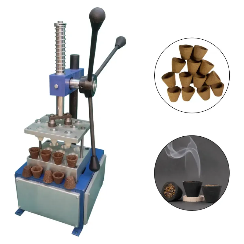 Manual Cow Dung Sambrani Cup Making Machine With 9 Cavity Mould, 500 pcs/hr