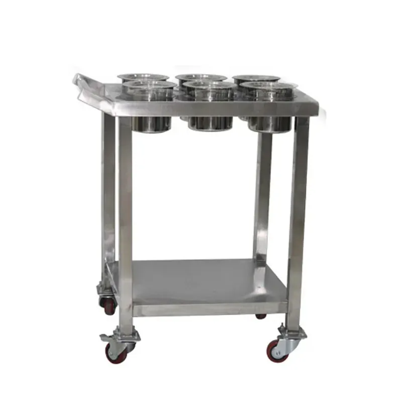 75 x 60 x 85 cm 6 Pot Stainless Steel Masala Trolley With Undershelf