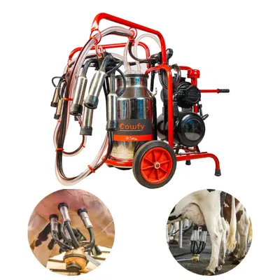 COWFY 40 L Trolley Single Bucket Milking Machine with 2 Cluster