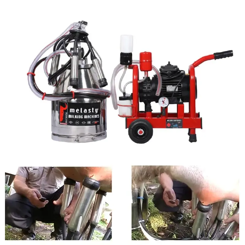 Melasty Trolley Type Single Bucket (25 L) Milking Machine With 0.75 HP Motor