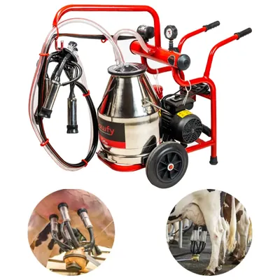 COWFY Heavy Duty Trolley Type Milking Machine With 0.75 HP Motor