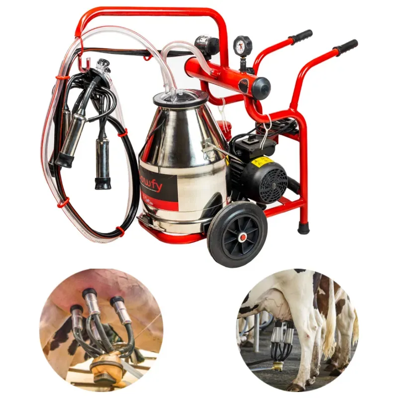COWFY Heavy Duty Trolley Type Milking Machine With 0.75 HP Motor
