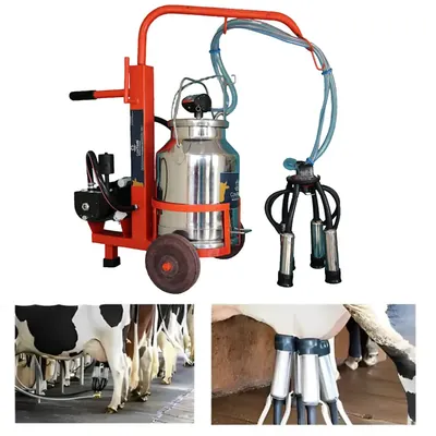 Cowtools Trolley Type Single Bucket (25 L) Milking Machine With 150 LPM Pump, 0.5 HP Motor & 1 Year Warranty