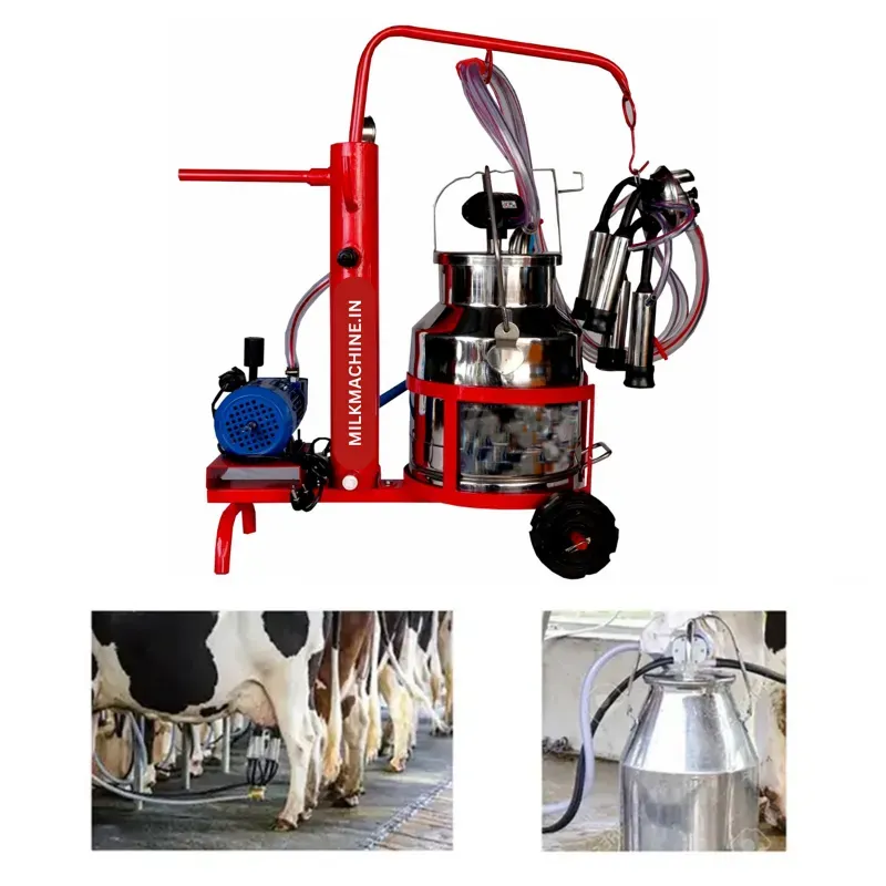 Open Door Single Bucket (20 L) Milking Machine With 0.75 HP Motor, 200 LPM Pump & 1 Year Warranty