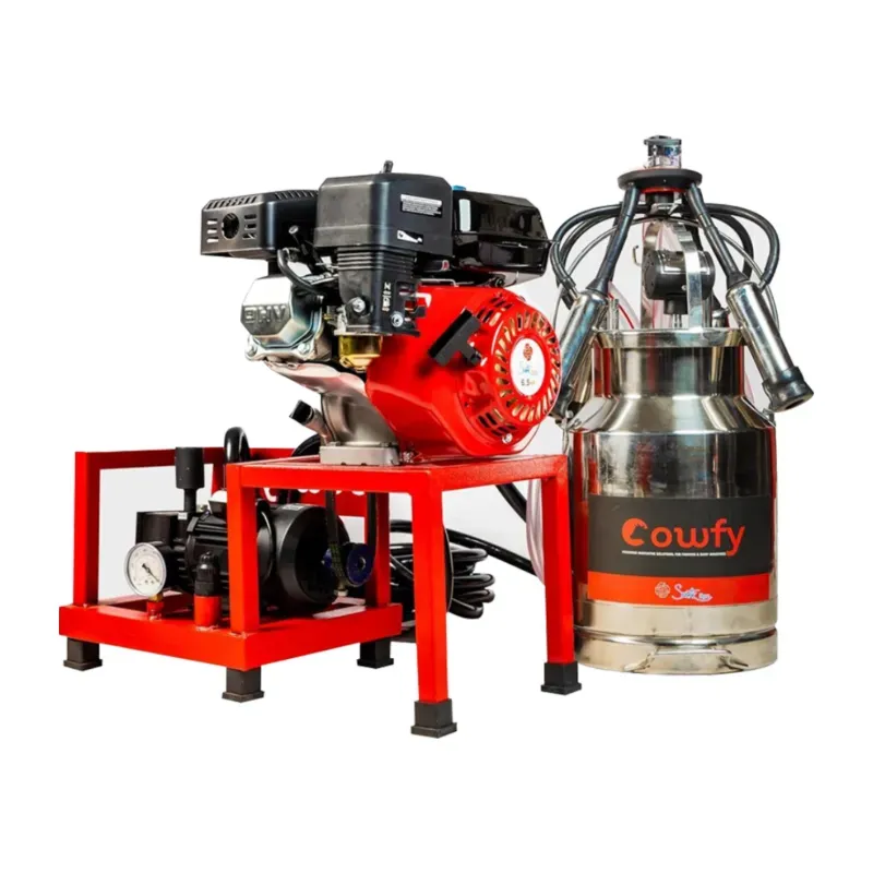 COWFY Dual Power Single Bucket (20 L) Milking Machine With 200-230 LPM Pump, 0.5 HP Motor & 6.5 HP Engine