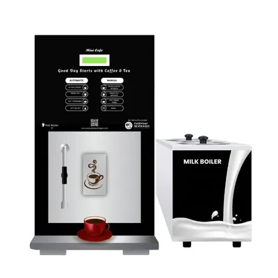 Everyday 230 V Double Power Mini Cafe Coffee & Tea Vending Machine with External Milk Boiler Mini Cafe (2+2 L)