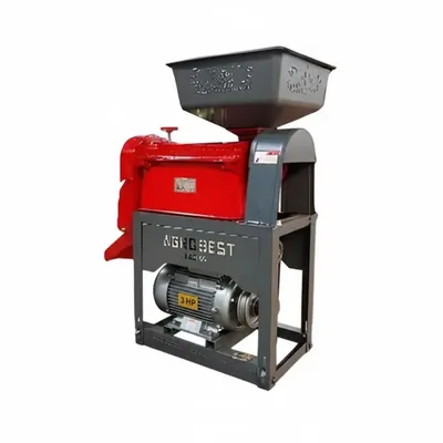 Agrobest 6N40 Mini Rice Mill Machine With 3 HP Motor and Capacity of 100-120 kg/hr (Chrome Outlet)