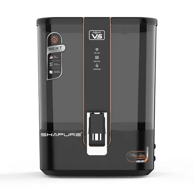 Shapure Aqua V5 RO Water Purifier (Mirror Black, V101) 8 Stage RO With 9 L Storage Tank