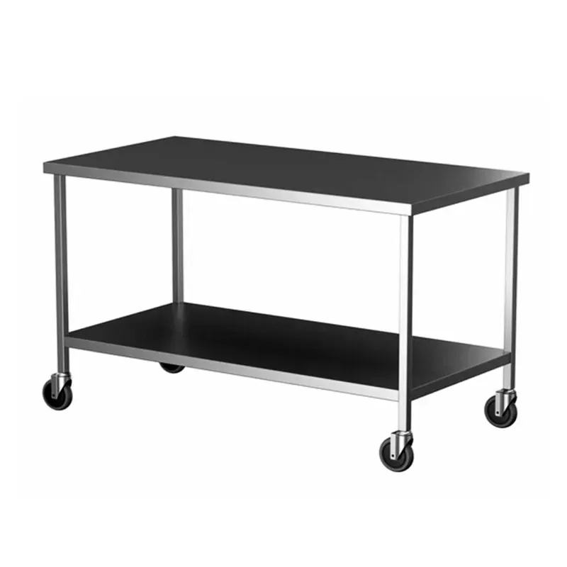 AAYAS INTERNATIONAL Food Prep and Commercial Kitchen Work Table with Under Shelf Caster Wheel (72 x 24 x 34 Inch)