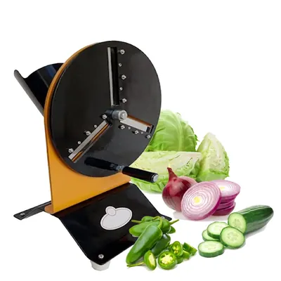 Hand Operated MS Body 3 Blades Vegetable Salad Maker Machine with Adjustable Cutting Thickness