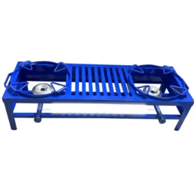 15 x 36 x 10 Inch Double Burner Ringkada Gas Bhatti with Mild Steel Body