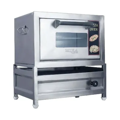Mira Steels Steel SS 10 x 16 Inch (25.4 x 40.64 cm) Gas Operated Single Burner Pizza Oven