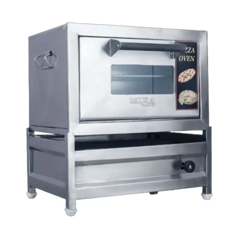 Mira Steels Steel SS 10 x 16 Inch (25.4 x 40.64 cm) Gas Operated Single Burner Pizza Oven