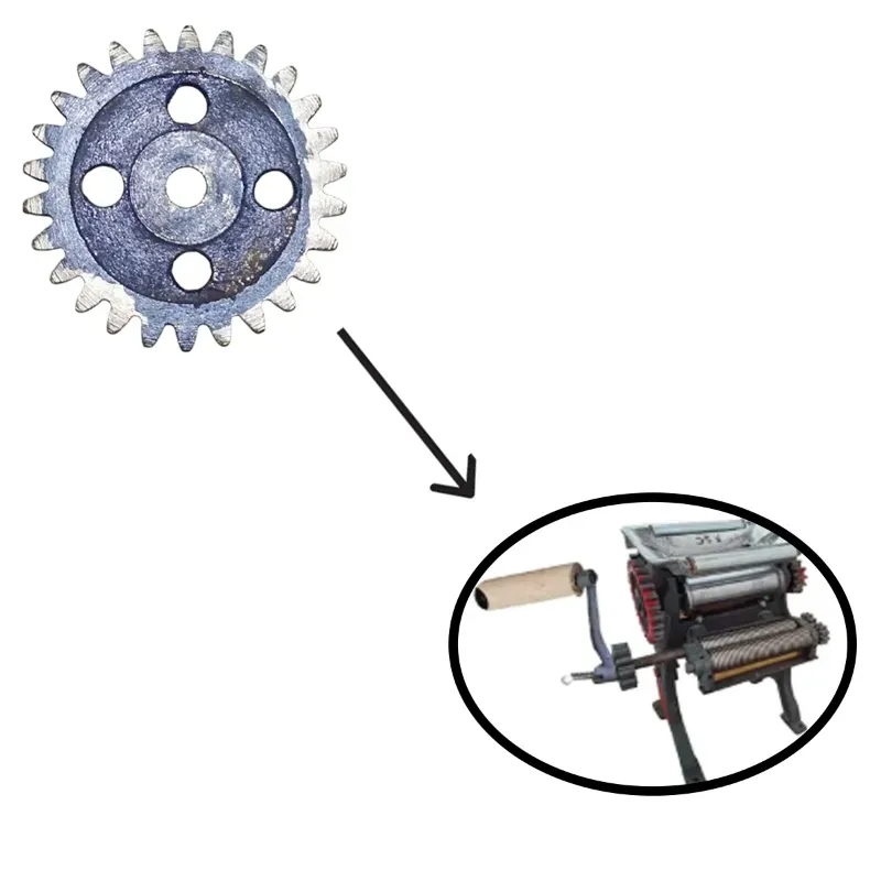 26 Teeth Mild Steel Gear (big) for Hand Operated Noodles Making Machine, 5.5 Inch Stainless Steel Roller