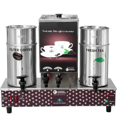 Everyday 230 V Big Tea and Coffee Brewer for Offices & Canteens Manual Three Stainless Steel Vessel MTC-Manual