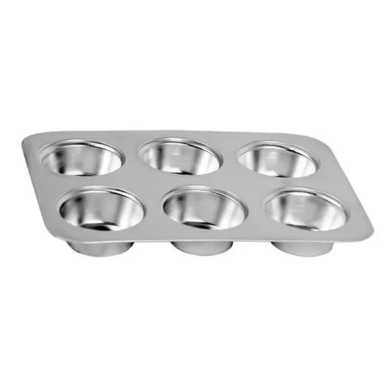 Aluminium Muffin Bakeware Tray 6 cavity for Muffins, Cupcakes and more (Pack-1 pc)