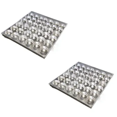 Aluminium 13 x 18 Inch, No. 10 Muffin Tray With 36 Baking Pots for Muffins, Cupcakes (Pack-2 Pcs)
