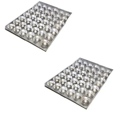 Aluminium 13 x 18 Inch, No. 8 Muffin Tray With 42 Baking Pots for Muffins, Cupcakes (Pack-2 Pcs)