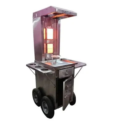 Commercial Counter Type Gas Operated Shawarma Cart With Tawa, 25 kg Meat Holding capacity