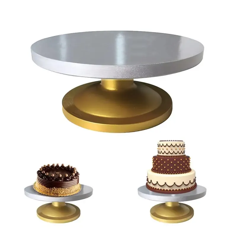 Cake Decorating Turntable 360-Degree Rotating Aluminium Base Cake Stand
