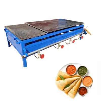 High Efficiency 24/48 Table Top MS Dosa Bhatti with 21 Inch Burner 8 mm Plate Thickness and 4 RV Burner